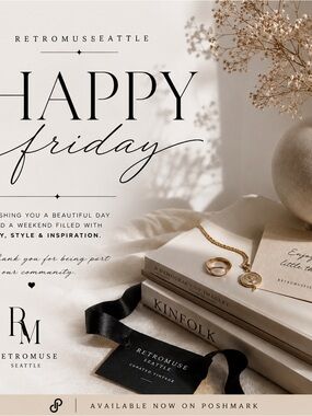RetromuseSeattle 'Happy Friday' Holiday Print in Cream